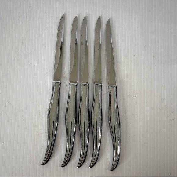 Set of 5 Vintage MCM Carvel Hall Stainless Steel Steak Knives Made In USA - Picture 2 of 8
